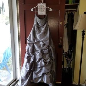Beautiful Silver Ball Gown/Prom Dress
